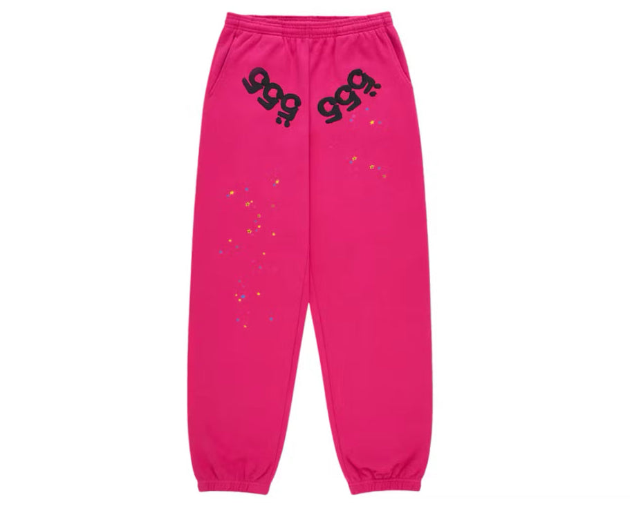 Sp5der Angel Number Sweatpants Pink