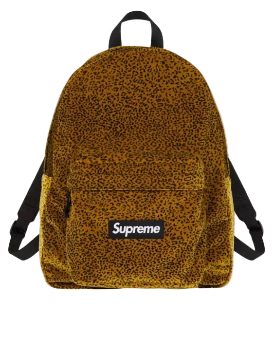 Supreme velvet leopard print Book bag