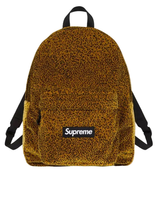 Pre-loved Supreme velvet leopard print Book bag