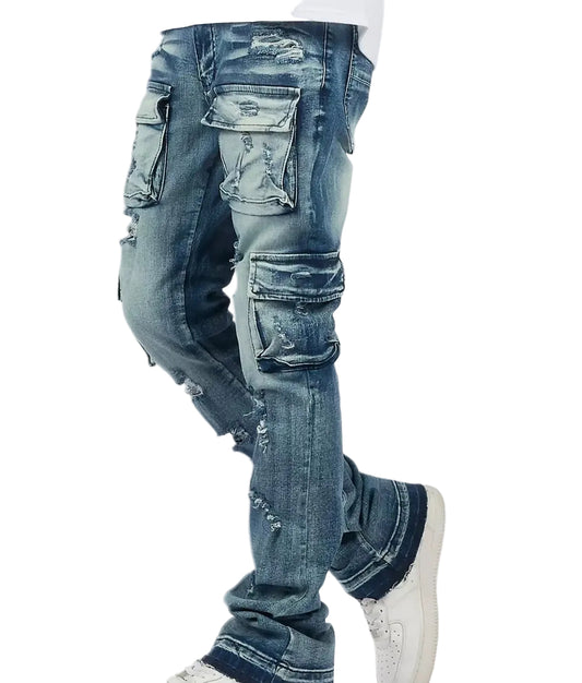 Rockstar Original Zaid Blue Stacked Flare