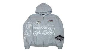 Boredom Kills High Rollers Hoodie Grey