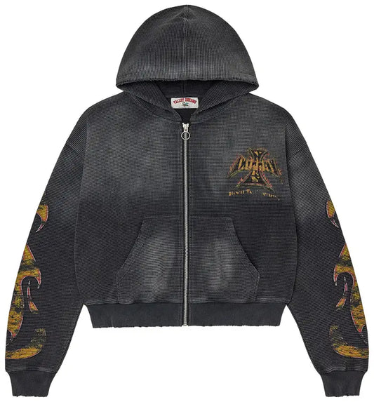 Vale Forever Reborn Waffle Knit Zip Up Black