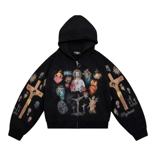 Righteous Risen Ultimate Sacrifice Thermal Black Zip Up