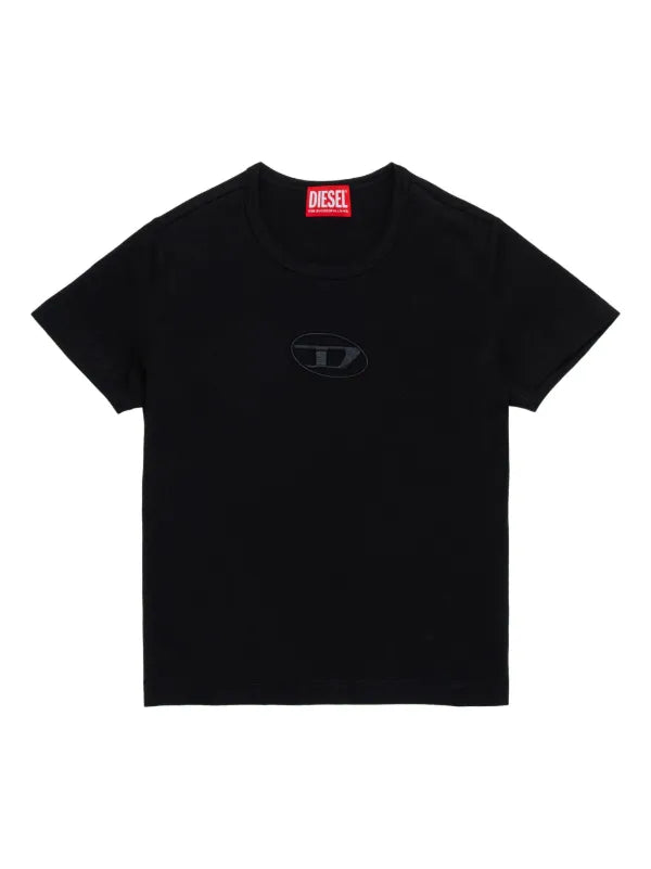 Pre-Loved Diesel Black Logo Embroidered Tee