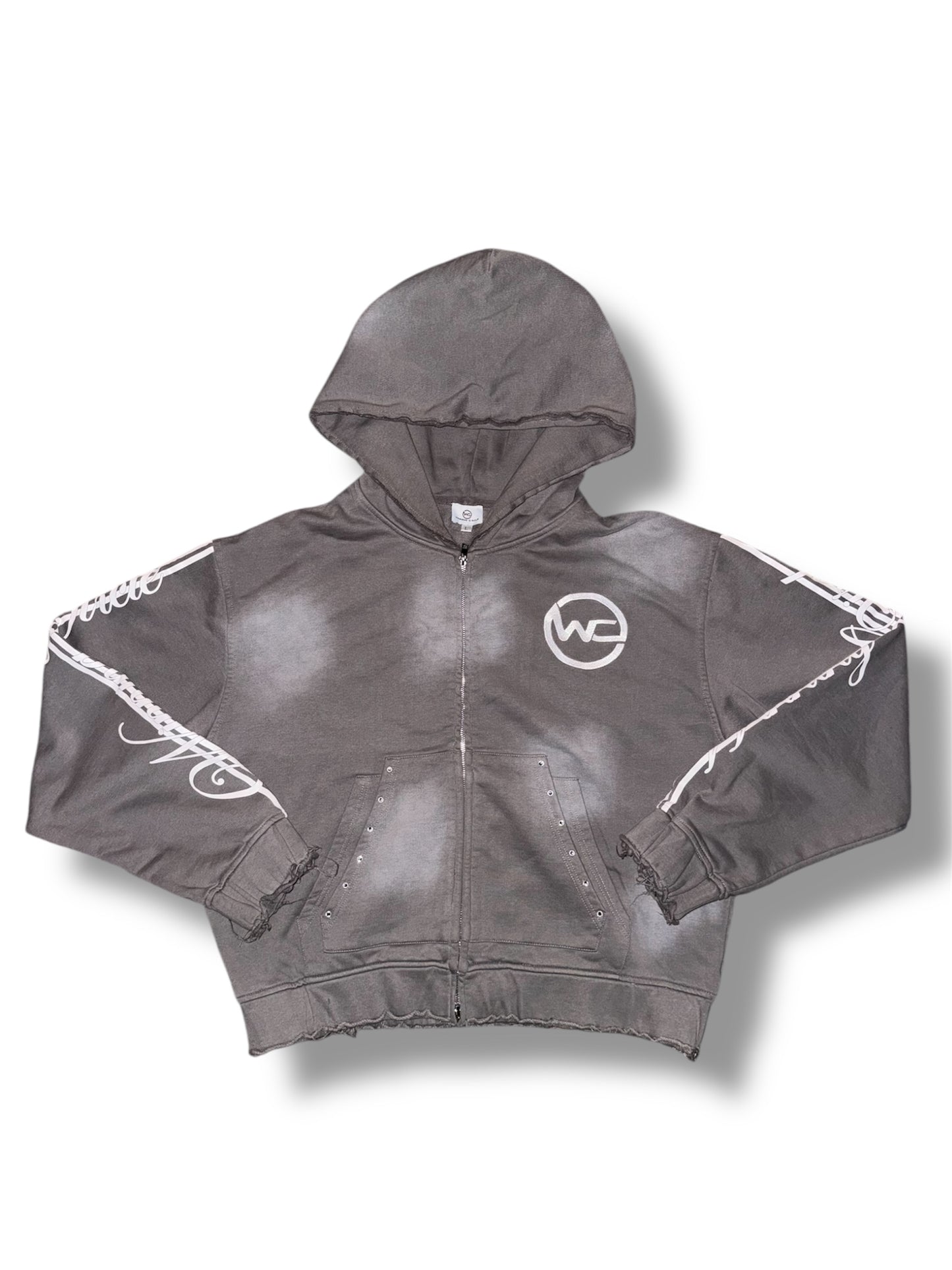 Winning Circle Grey Striped Sweatsuit Zip Up Hoodie