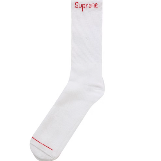 Supreme Hanes Crew Socks (1 Pair) (White) (2025)