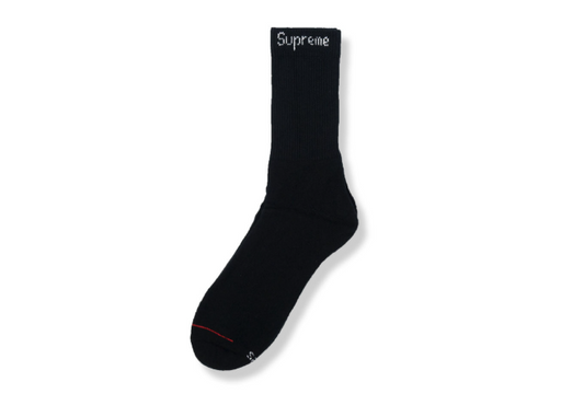 Supreme Hanes Crew Socks (1 Pair) (Black) (2025)