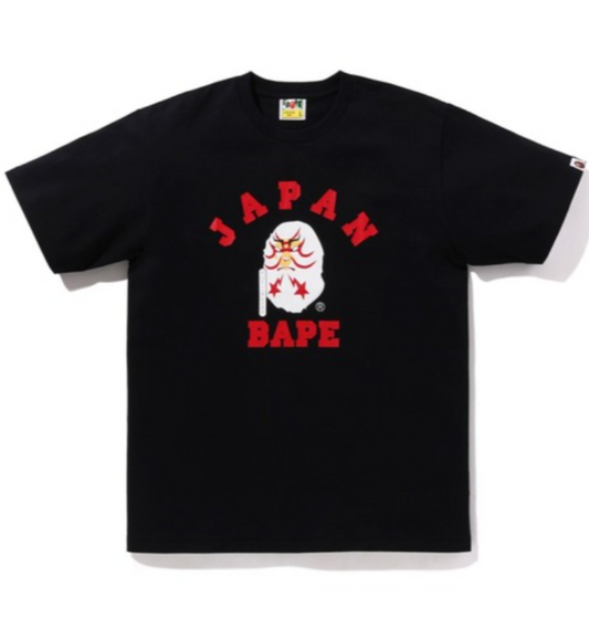 BAPE A Bathing Ape Japan College Kabuki Tee (Black)
