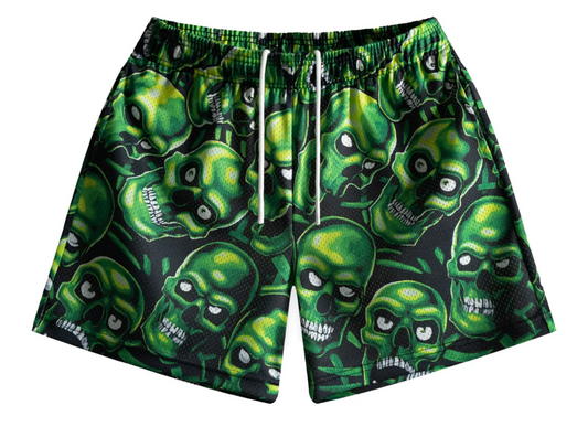 Bravest Studios Green Skull Shorts