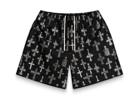 Bravest Studios Cross Shorts Black Silver