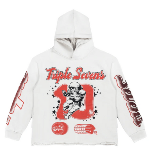 Triple 7 All Star Football Hoodie (White)