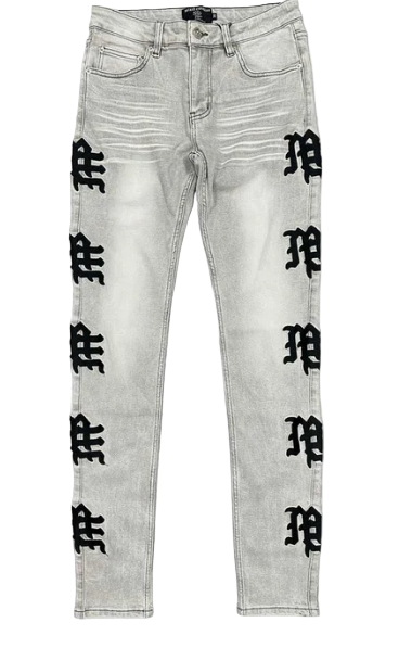 Mixed Emotions Monogram Denim Grey Wash