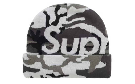 Supreme Camo Big Logo Beanie Snow Camo