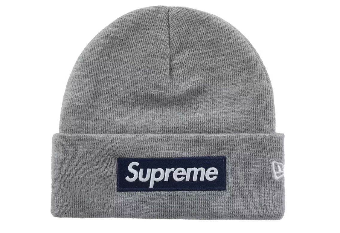 Supreme New Era Box Logo Beanie (FW25) Heather Grey