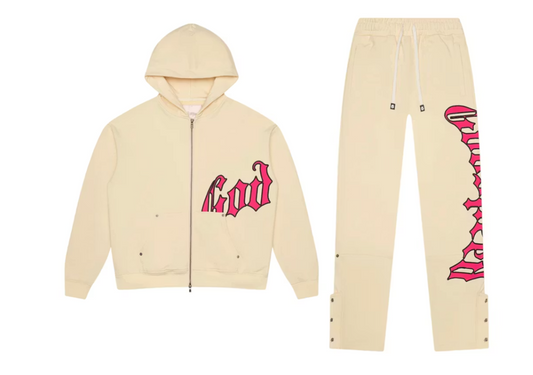 Godspeed OG Logo Sweatsuit V2 Bone/Pink
