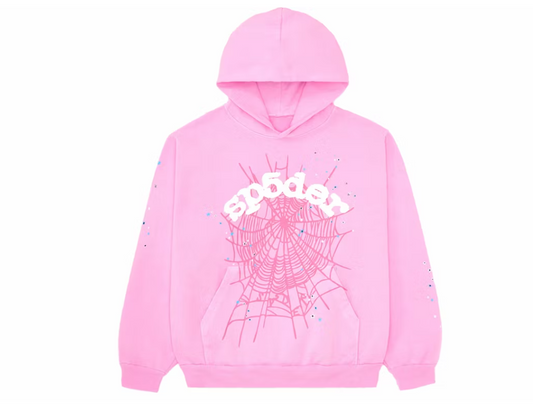 Sp5der OG Web Hoodie Pink