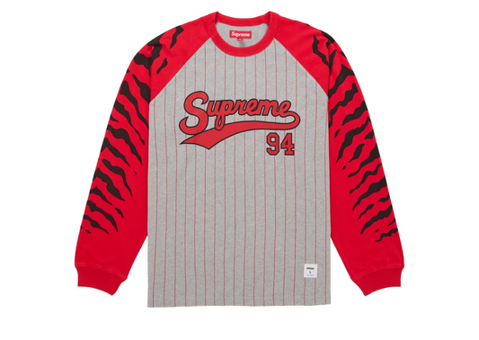 Supreme Tiger Raglan L/S Top Grey/ Red