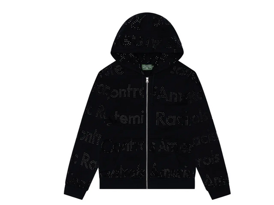 Denim Tears Systemic Racism Controls America Zip Hoodie 'Black'