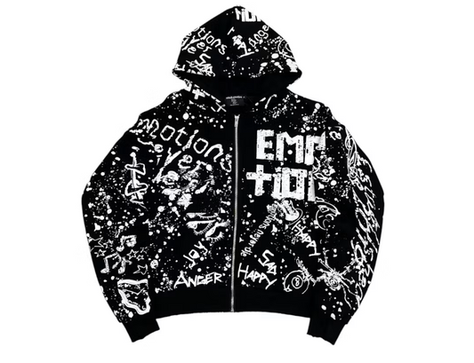 Mixed Emotions Graffiti Hoodie Black