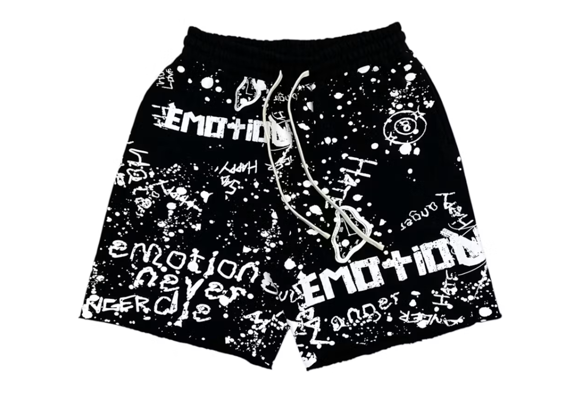 Mixed Emotions Graffiti Shorts Black