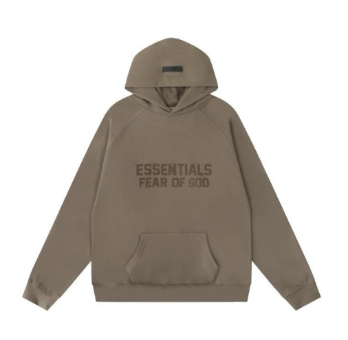 Pre-loved Fear of God essentials hoodie harvest brown