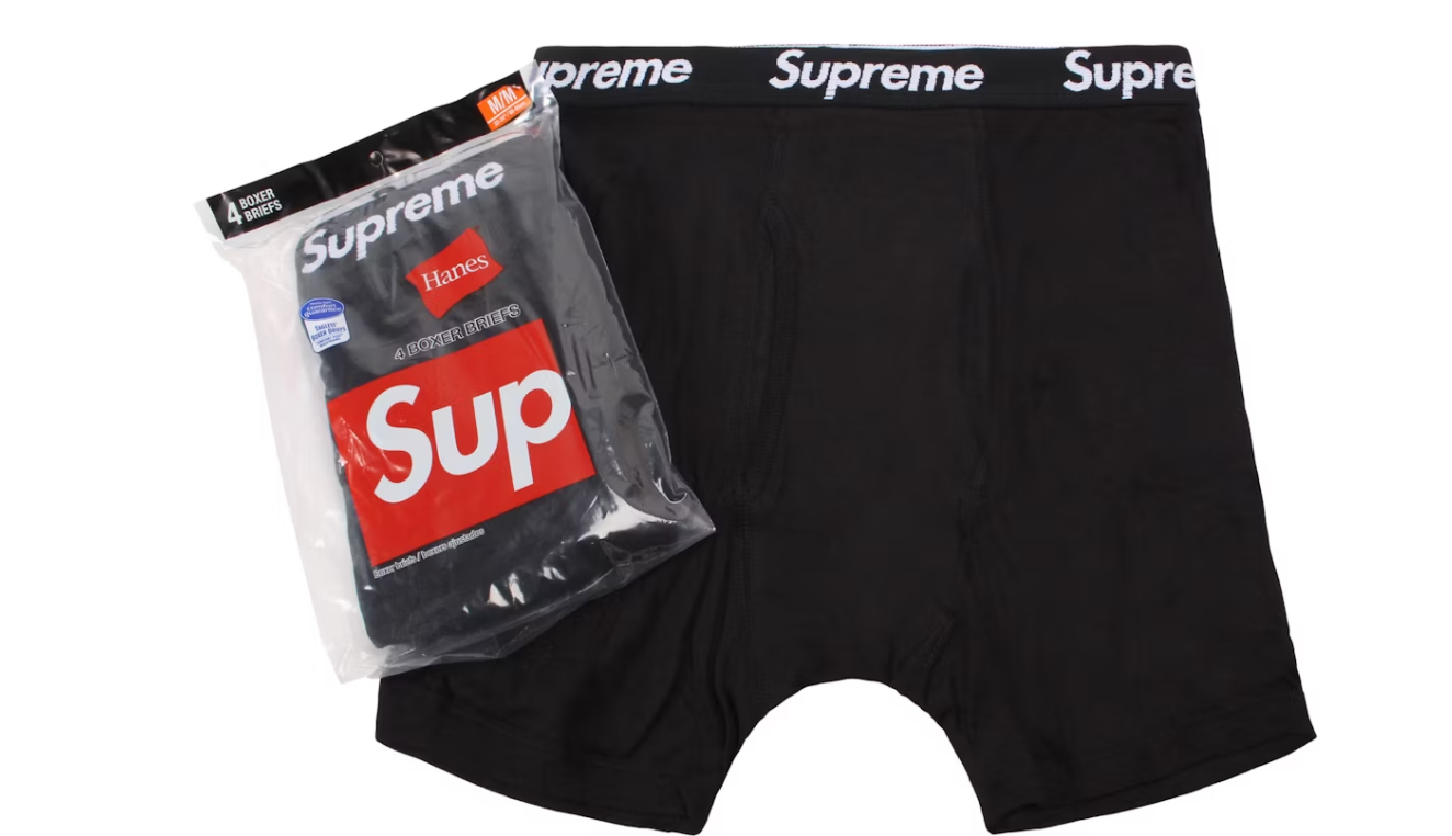Supreme Hanes Boxer Briefs (1 Pair) Black