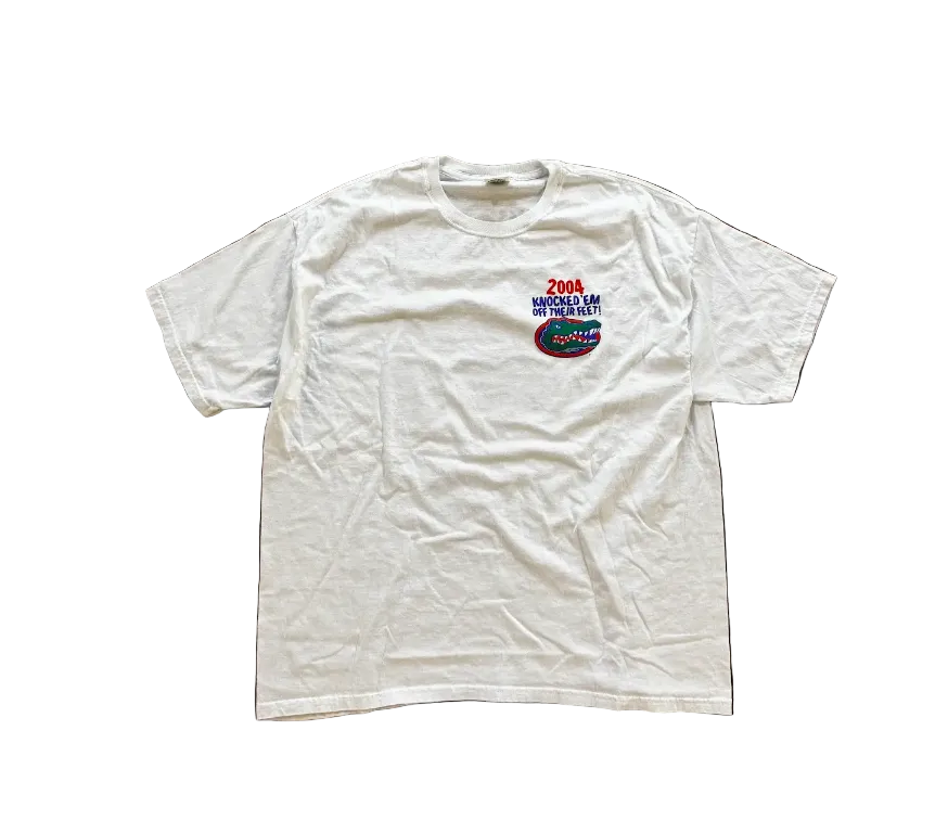 Vintage 2004 Gators Knocked em off Tee White